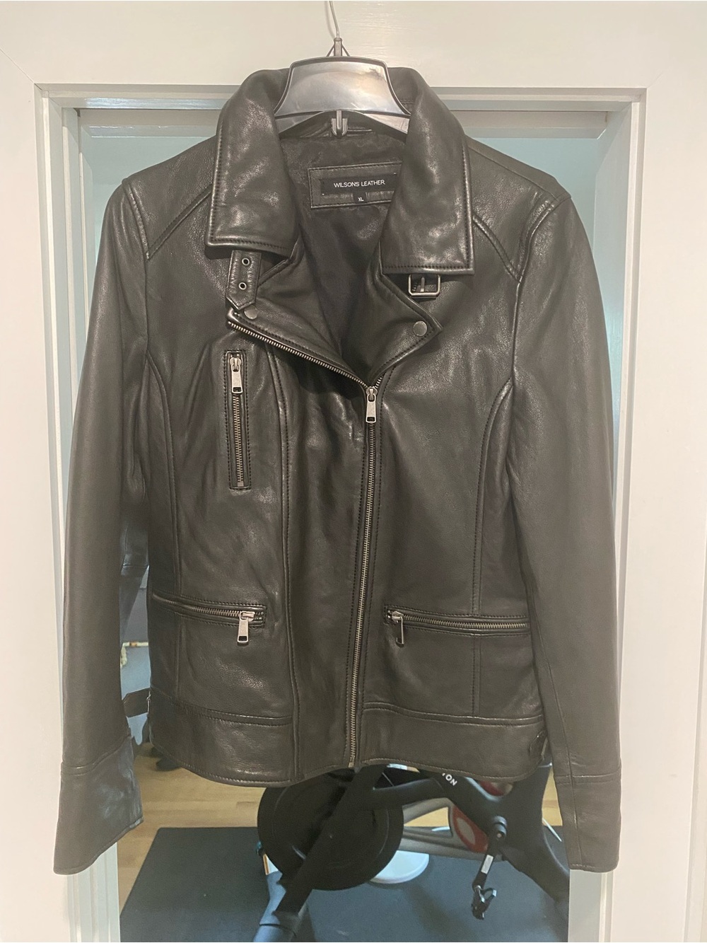 Wilsons Leather Women's Black Leather Biker Jacket